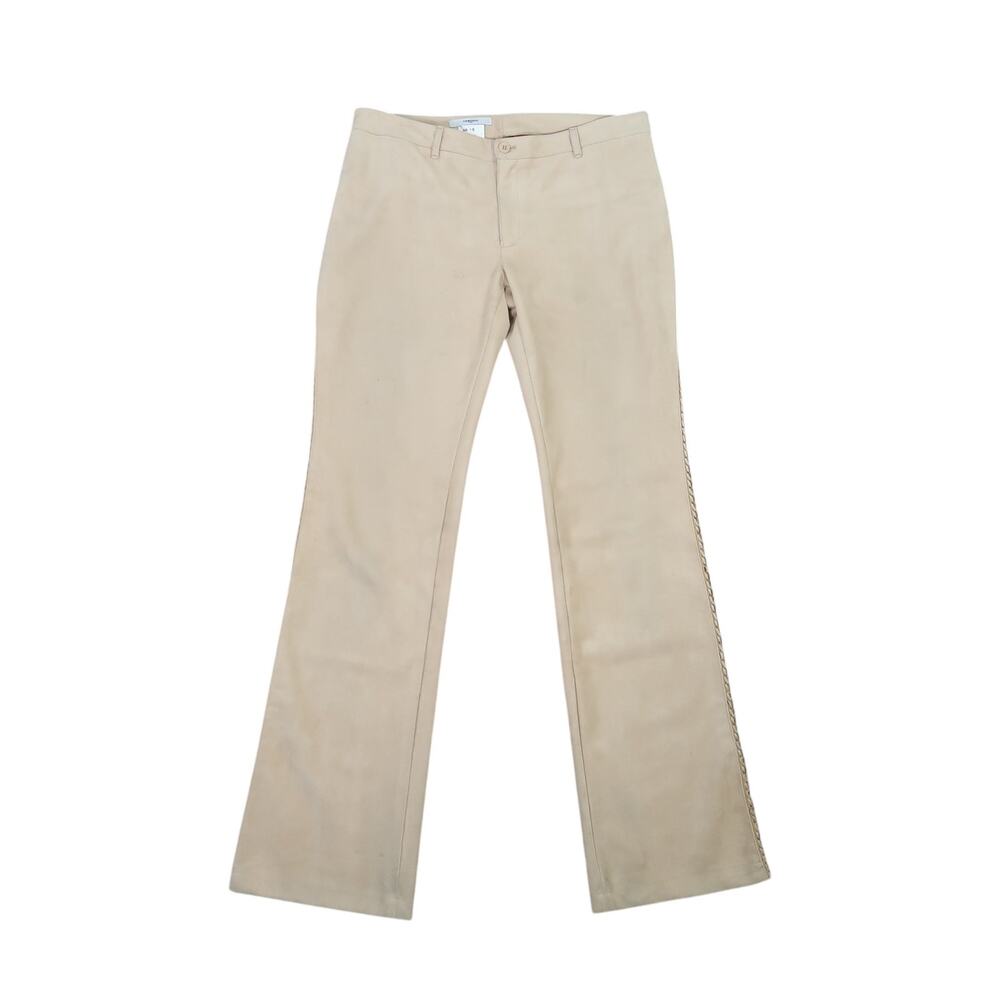 Vertigo Paris tan faux suede low rise bootcut flare pants US 8